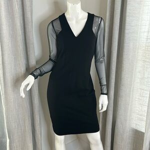 Calvin Klein black illusion long sleeve dress size 4